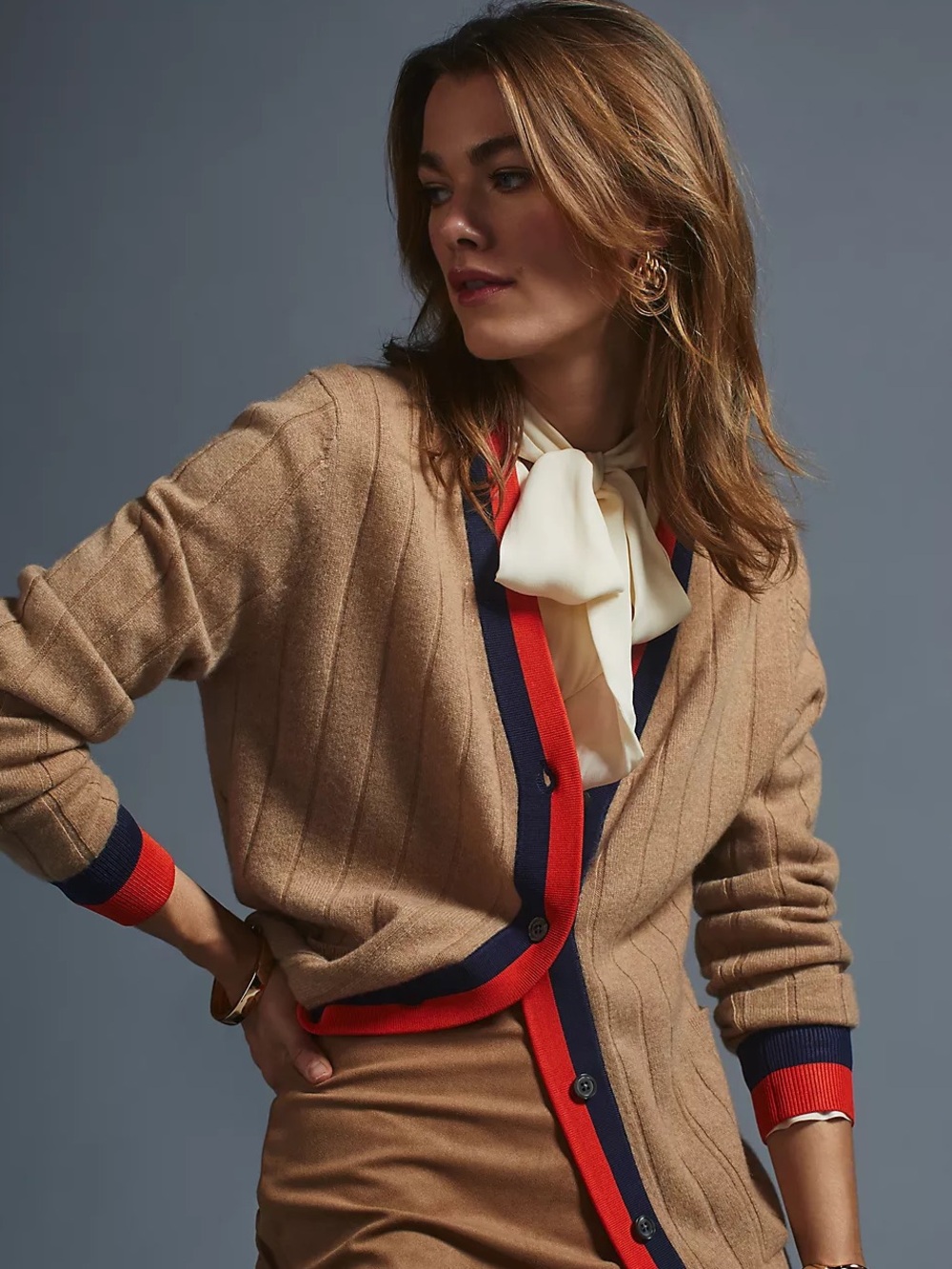 KULE The Sinclair Ribbed Cashmere Cardigan Sweater